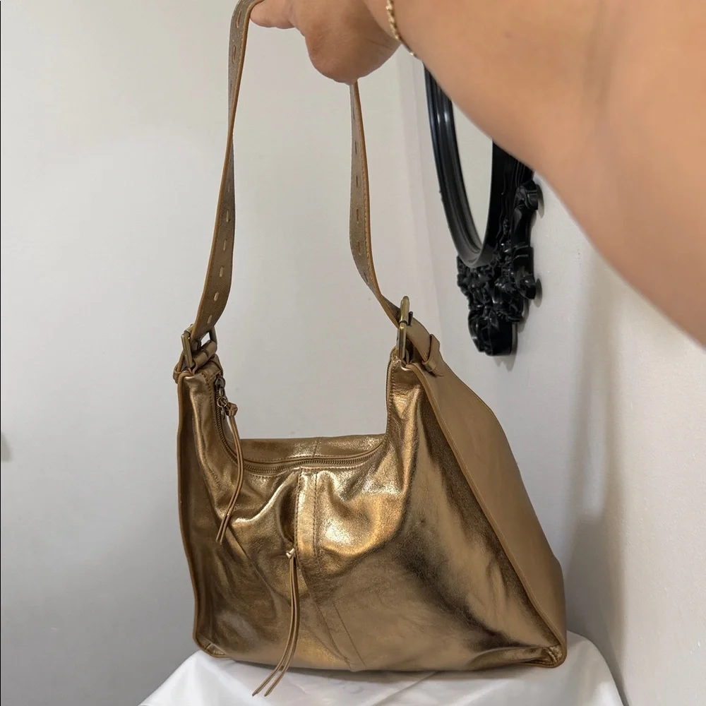 HOBO Gold Metallic Shoulder Bag
